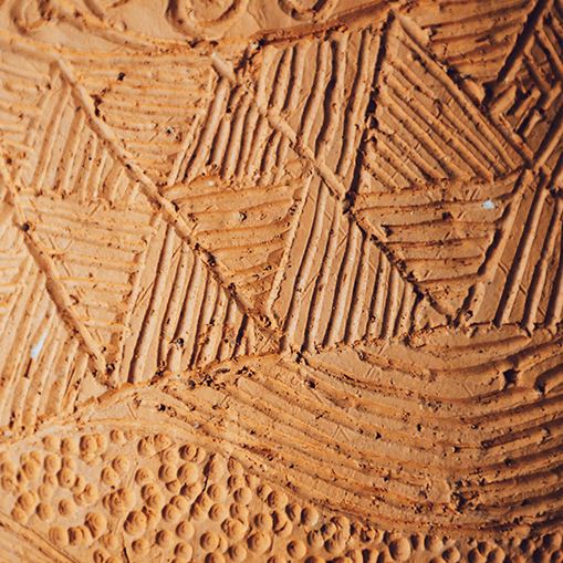 Patterns marked on clay