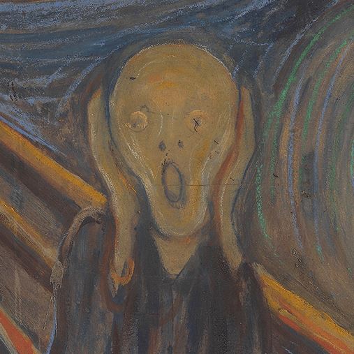 Close up of Edvard Munch's painting 'The Scream'