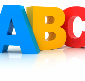 Large 3D letters of A, B and C