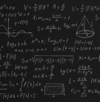 Image of maths equations and formulae on a chalkboard