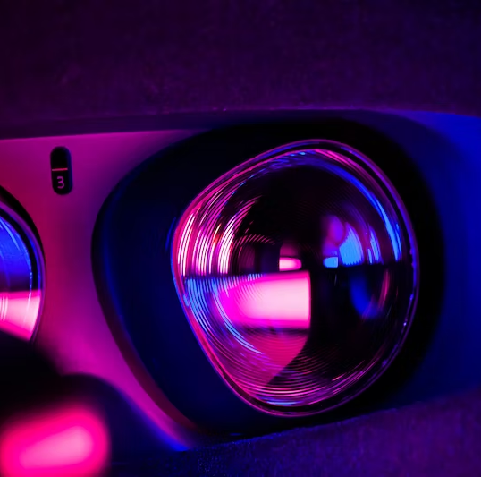 Close  up photo of a VR heatset