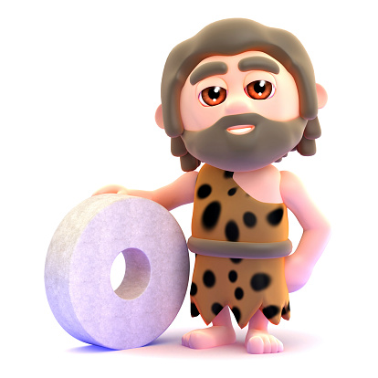 A cartoon of a stoneage man