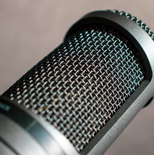 Close up of a microphone