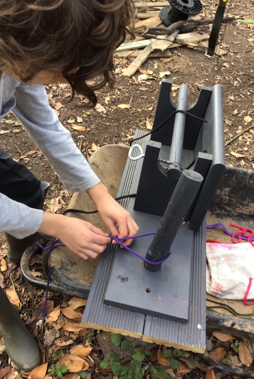 A child building a model