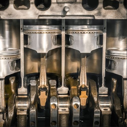 Close up of pistons in machinery