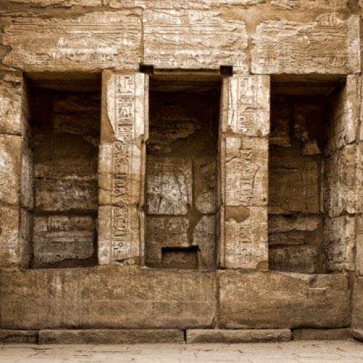 Photo of ancient tombs carved into rock