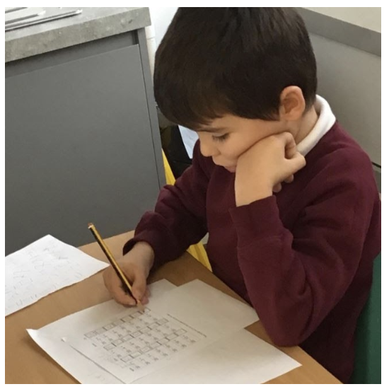 A child writing