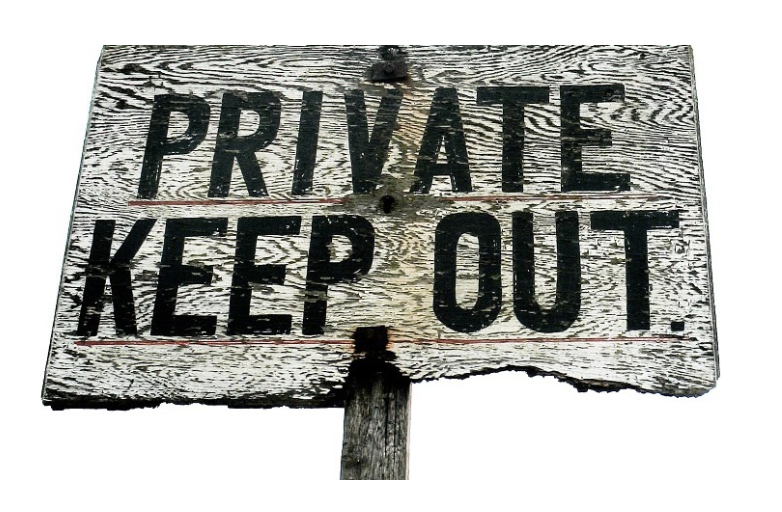 Image of sign saying, Private, Keep Out